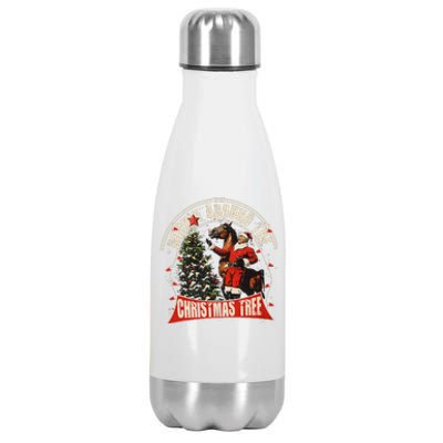 Rockin Around The Christmas Funny Cowboy Trump Western Xmas Stainless Steel Insulated Water Bottle