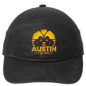 Retro Austin Texas Guitar Texas 7-Panel Snapback Hat