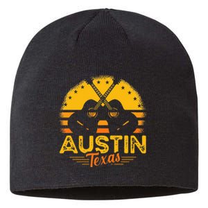 Retro Austin Texas Guitar Texas Sustainable Beanie