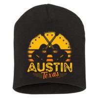 Retro Austin Texas Guitar Texas Short Acrylic Beanie