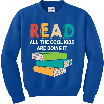 Read All The Cool Are Reading Book Lover Gift Readers Gift Kids Sweatshirt