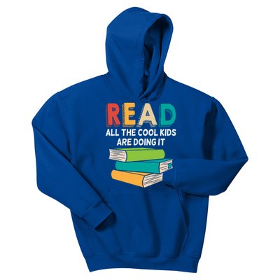 Read All The Cool Are Reading Book Lover Gift Readers Gift Kids Hoodie