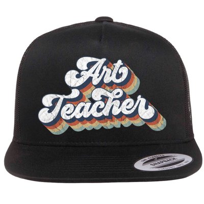 Retro Art Teacher For Artist Teacher Team Menn & Womenn Flat Bill Trucker Hat