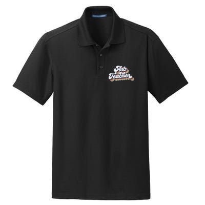 Retro Art Teacher For Artist Teacher Team Menn & Womenn Dry Zone Grid Polo