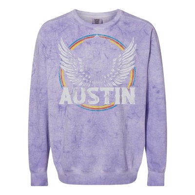 Retro Austin Texas Guitar Vintage Country Music Concert Colorblast Crewneck Sweatshirt