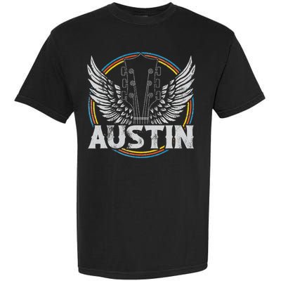 Retro Austin Texas Guitar Vintage Country Music Concert Garment-Dyed Heavyweight T-Shirt