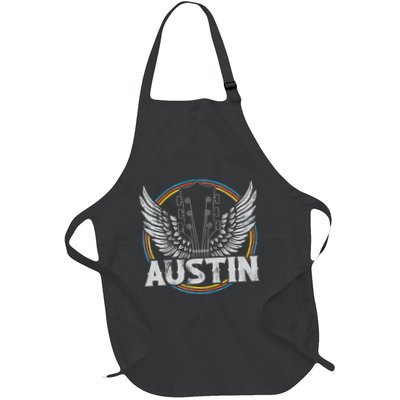Retro Austin Texas Guitar Vintage Country Music Concert Apron