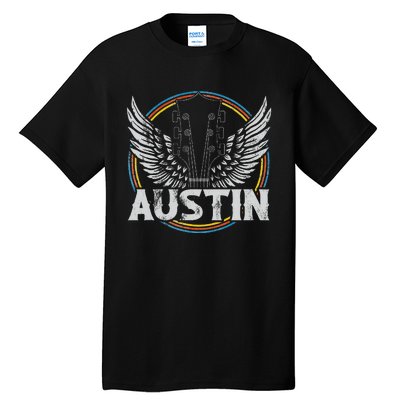 Retro Austin Texas Guitar Vintage Country Music Concert Tall T-Shirt