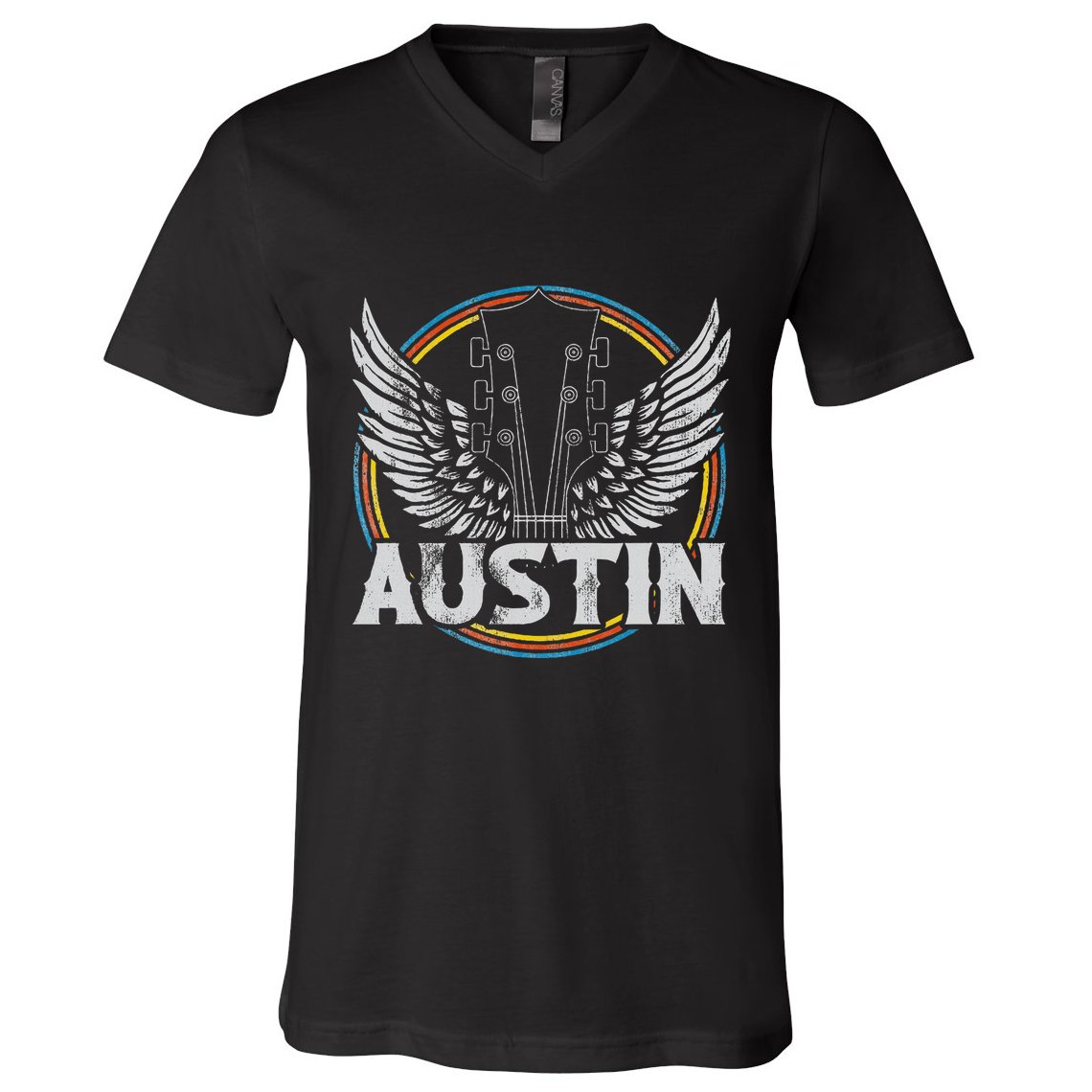 Retro Austin Texas Guitar Vintage Country Music Concert V-Neck T-Shirt