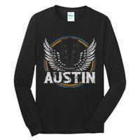 Retro Austin Texas Guitar Vintage Country Music Concert Tall Long Sleeve T-Shirt