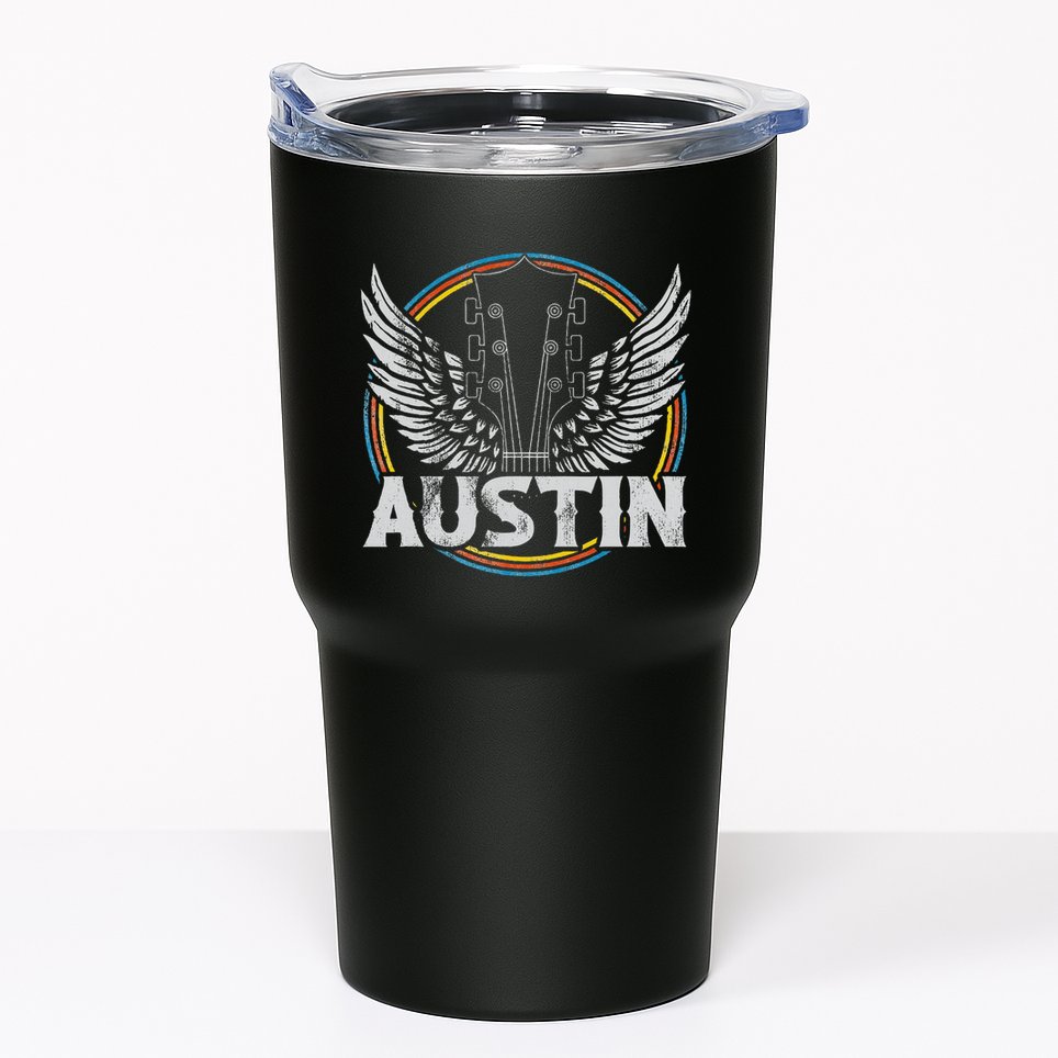 Retro Austin Texas Guitar Vintage Country Music Concert Tumbler