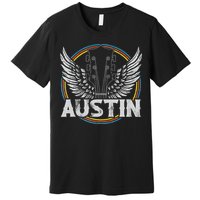 Retro Austin Texas Guitar Vintage Country Music Concert Premium T-Shirt