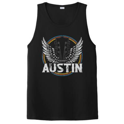 Retro Austin Texas Guitar Vintage Country Music Concert PosiCharge Competitor Tank