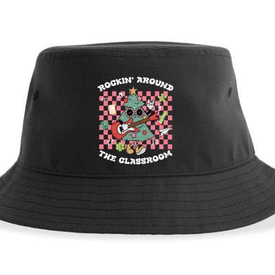 Rockin Around The Classroom Retro Teacher Christmas Meaningful Gift Sustainable Bucket Hat