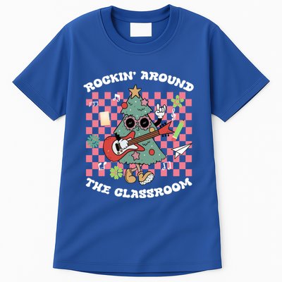 Rockin Around The Classroom Retro Teacher Christmas Meaningful Gift Tall T-Shirt