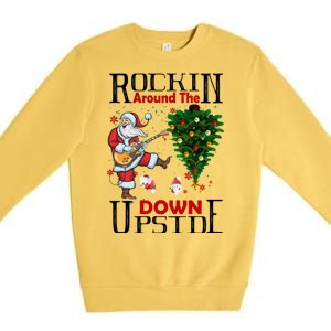 Rockin Around The Christmas Upside Down Premium Crewneck Sweatshirt