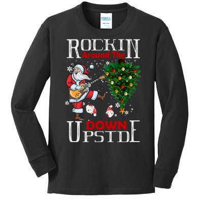 Rockin Around The Christmas Upside Down Kids Long Sleeve Shirt