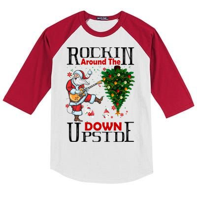 Rockin Around The Christmas Upside Down Kids Colorblock Raglan Jersey