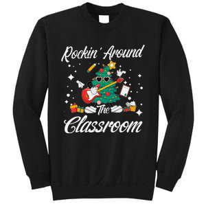 Rockin Around The Classroom Funny Christmas Tree Teachers Sweatshirt