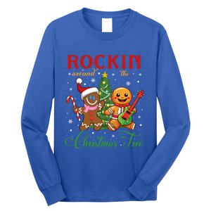 Rocking Around The Christmas Tree Gingerbread Rock And Roll Cute Gift Long Sleeve Shirt