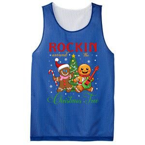 Rocking Around The Christmas Tree Gingerbread Rock And Roll Cute Gift Mesh Reversible Basketball Jersey Tank