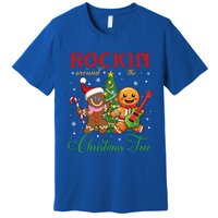 Rocking Around The Christmas Tree Gingerbread Rock And Roll Cute Gift Premium T-Shirt