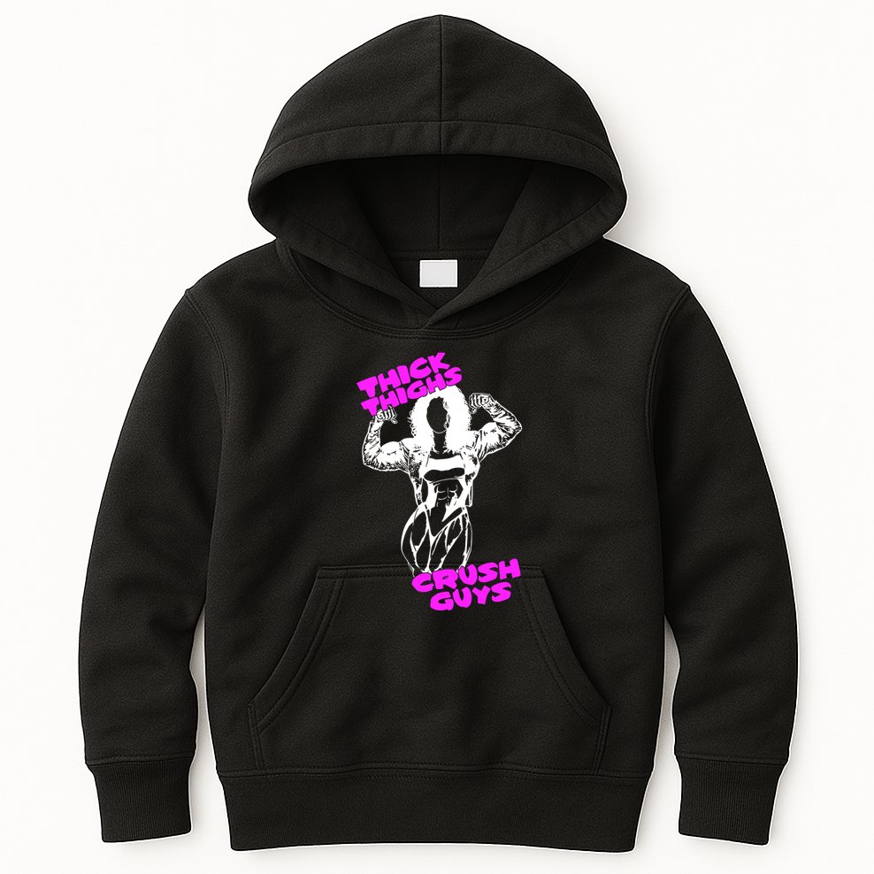 Raskol Apparel Thick Thighs Crush Guys Kids Hoodie