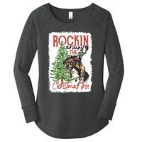 Rocking Around The Christmas Tree Christmas Cowboy Horse Women's Perfect Tri Tunic Long Sleeve Shirt