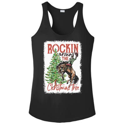 Rocking Around The Christmas Tree Christmas Cowboy Horse Ladies PosiCharge Competitor Racerback Tank