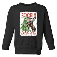 Rocking Around The Christmas Tree Christmas Cowboy Horse Toddler Sweatshirt