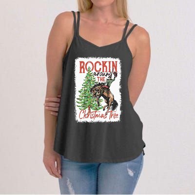 Rocking Around The Christmas Tree Christmas Cowboy Horse Women's Strappy Tank