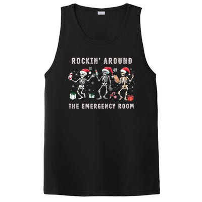 Rocking Around The Emergency Room Nurse Skeleton Christmas PosiCharge Competitor Tank