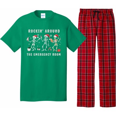 Rocking Around The Emergency Room Nurse Skeleton Christmas Pajama Set