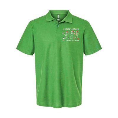 Rocking Around The Emergency Room Nurse Skeleton Christmas Softstyle Adult Sport Polo