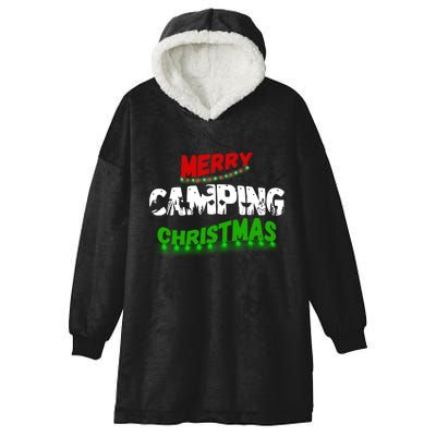 RV And Tent Camping Lovers Merry Christmas Gift Hooded Wearable Blanket