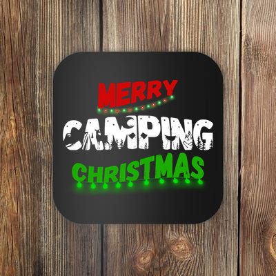 RV And Tent Camping Lovers Merry Christmas Gift Coaster