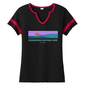 Retro Appalachian Trail Blue Ridge Shenandoah National Park Gift Ladies Halftime Notch Neck Tee