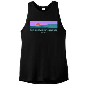 Retro Appalachian Trail Blue Ridge Shenandoah National Park Gift Ladies PosiCharge Tri-Blend Wicking Tank