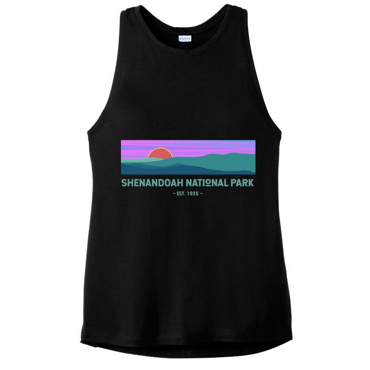 Retro Appalachian Trail Blue Ridge Shenandoah National Park Gift Ladies PosiCharge Tri-Blend Wicking Tank