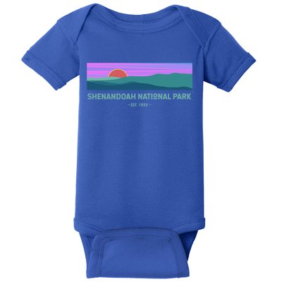 Retro Appalachian Trail Blue Ridge Shenandoah National Park Gift Baby Bodysuit