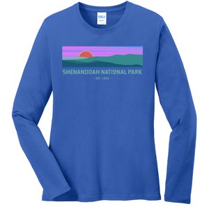 Retro Appalachian Trail Blue Ridge Shenandoah National Park Gift Ladies Long Sleeve Shirt