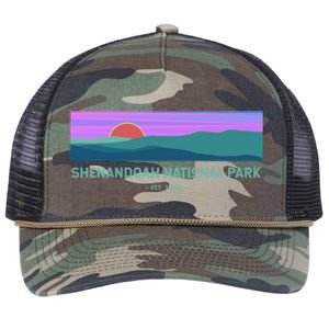 Retro Appalachian Trail Blue Ridge Shenandoah National Park Gift Retro Rope Trucker Hat Cap