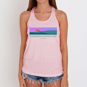 Retro Appalachian Trail Blue Ridge Shenandoah National Park Gift Women's Knotted Racerback Tank