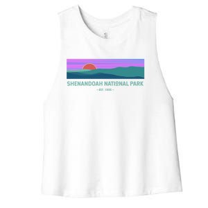 Retro Appalachian Trail Blue Ridge Shenandoah National Park Gift Women's Racerback Cropped Tank