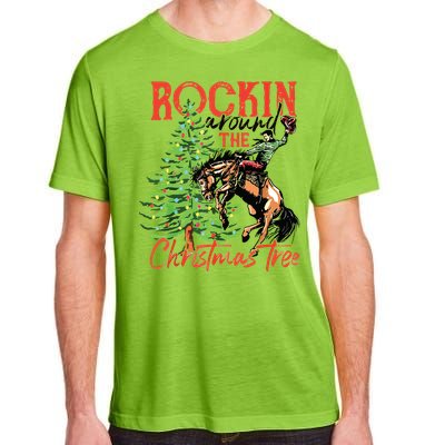 Rocking Around The Christmas Tree Christmas Cowboy Horse Adult ChromaSoft Performance T-Shirt