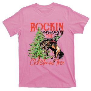 Rocking Around The Christmas Tree Christmas Cowboy Horse T-Shirt