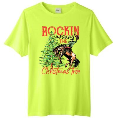 Rocking Around The Christmas Tree Christmas Cowboy Horse Tall Fusion ChromaSoft Performance T-Shirt