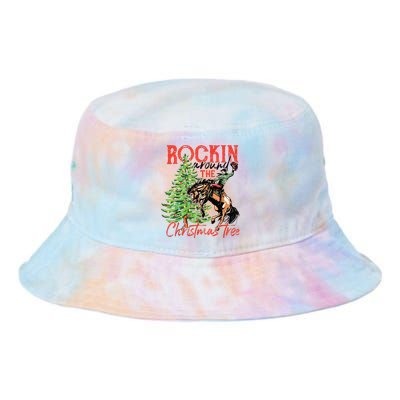 Rocking Around The Christmas Tree Christmas Cowboy Horse Tie Dye Newport Bucket Hat