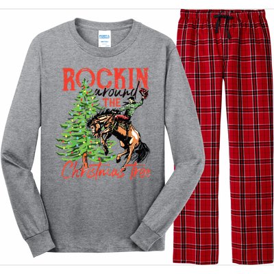 Rocking Around The Christmas Tree Christmas Cowboy Horse Long Sleeve Pajama Set