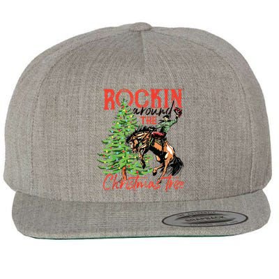 Rocking Around The Christmas Tree Christmas Cowboy Horse Wool Snapback Cap